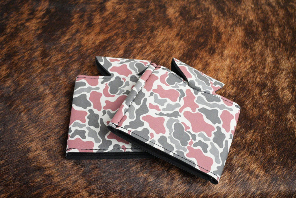 CC Camo Leather Coozie