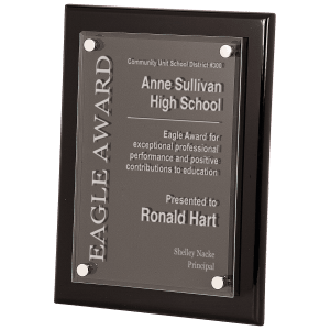 Black Piano Finish Floating Acrylic Plaque