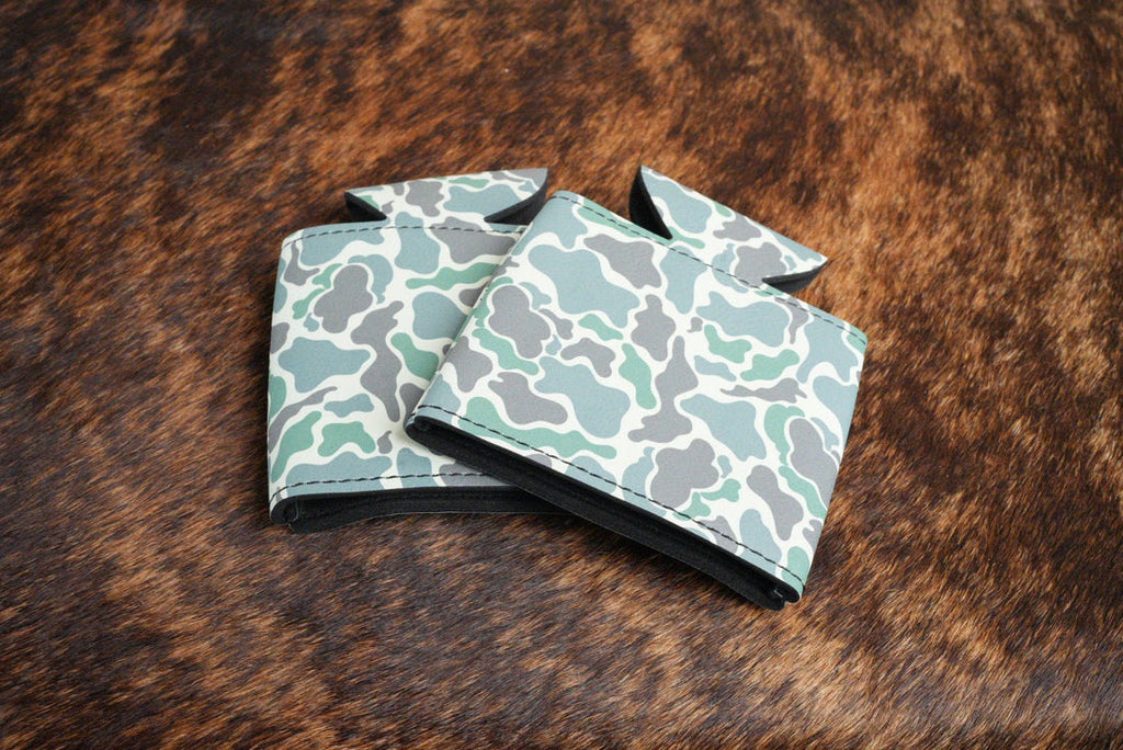 CC Camo Leather Coozie