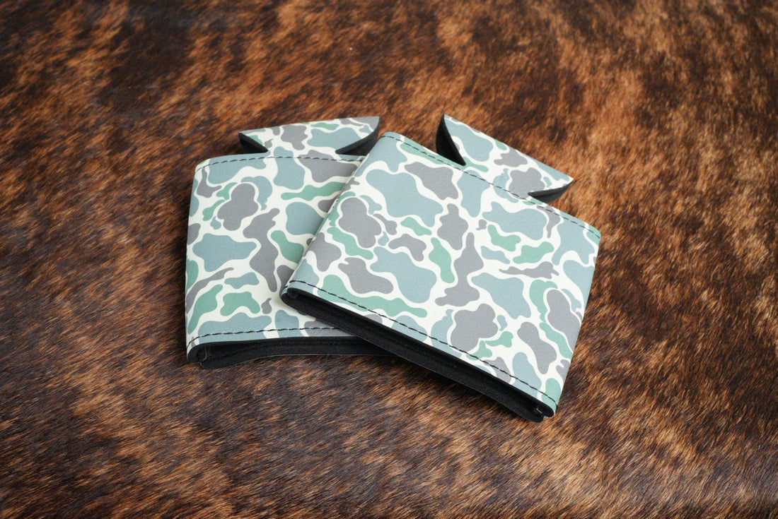 CC Camo Leather Coozie