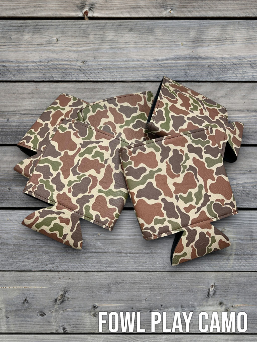 CC Camo Leather Coozie