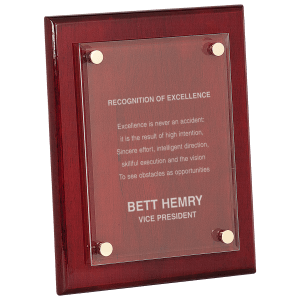 Rosewood Piano Finish Floating Acrylic Plaque
