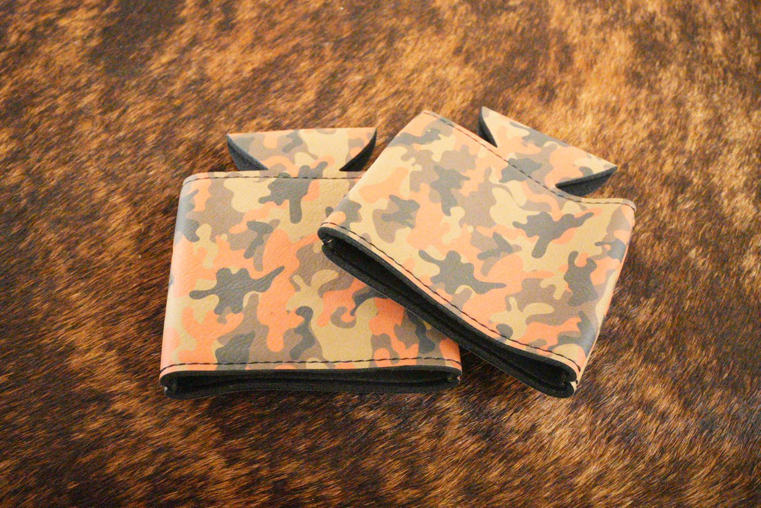 CC Camo Leather Coozie
