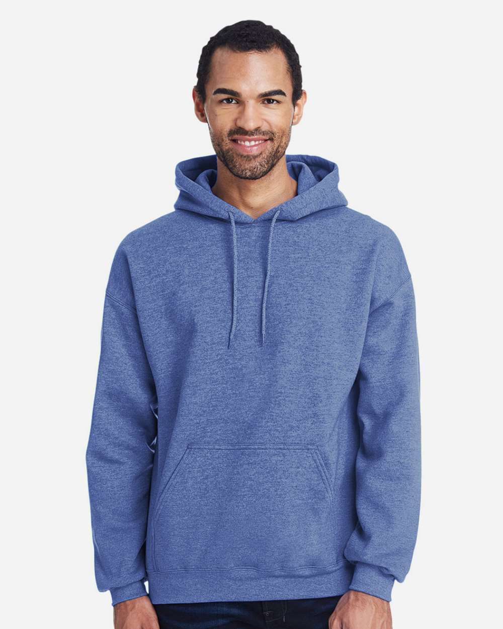 Gildan 18500 — Heather Deep Royal Front High Model
