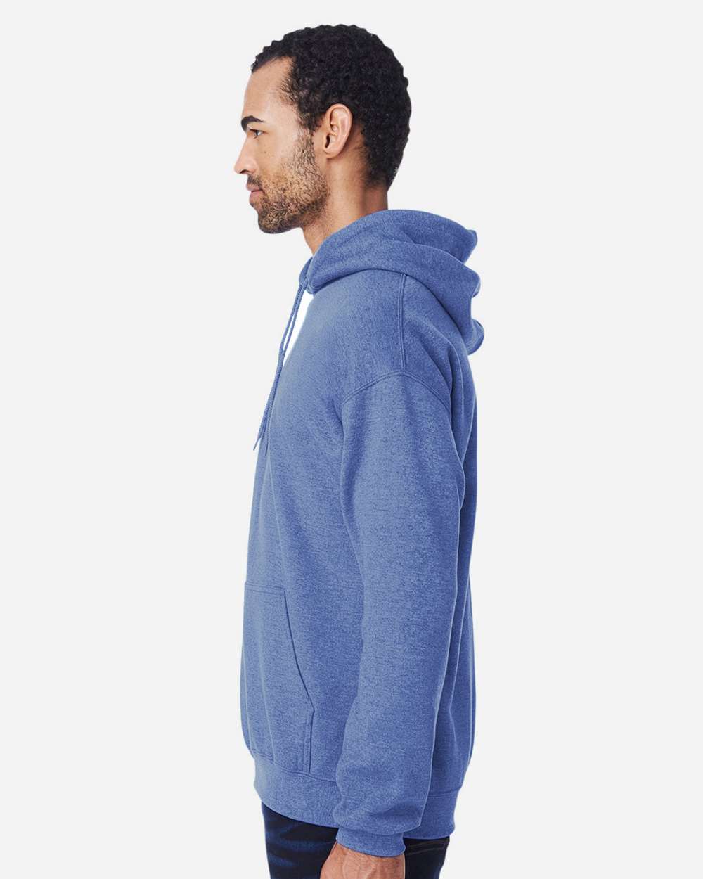 Gildan 18500 — Heather Deep Royal Side High Model