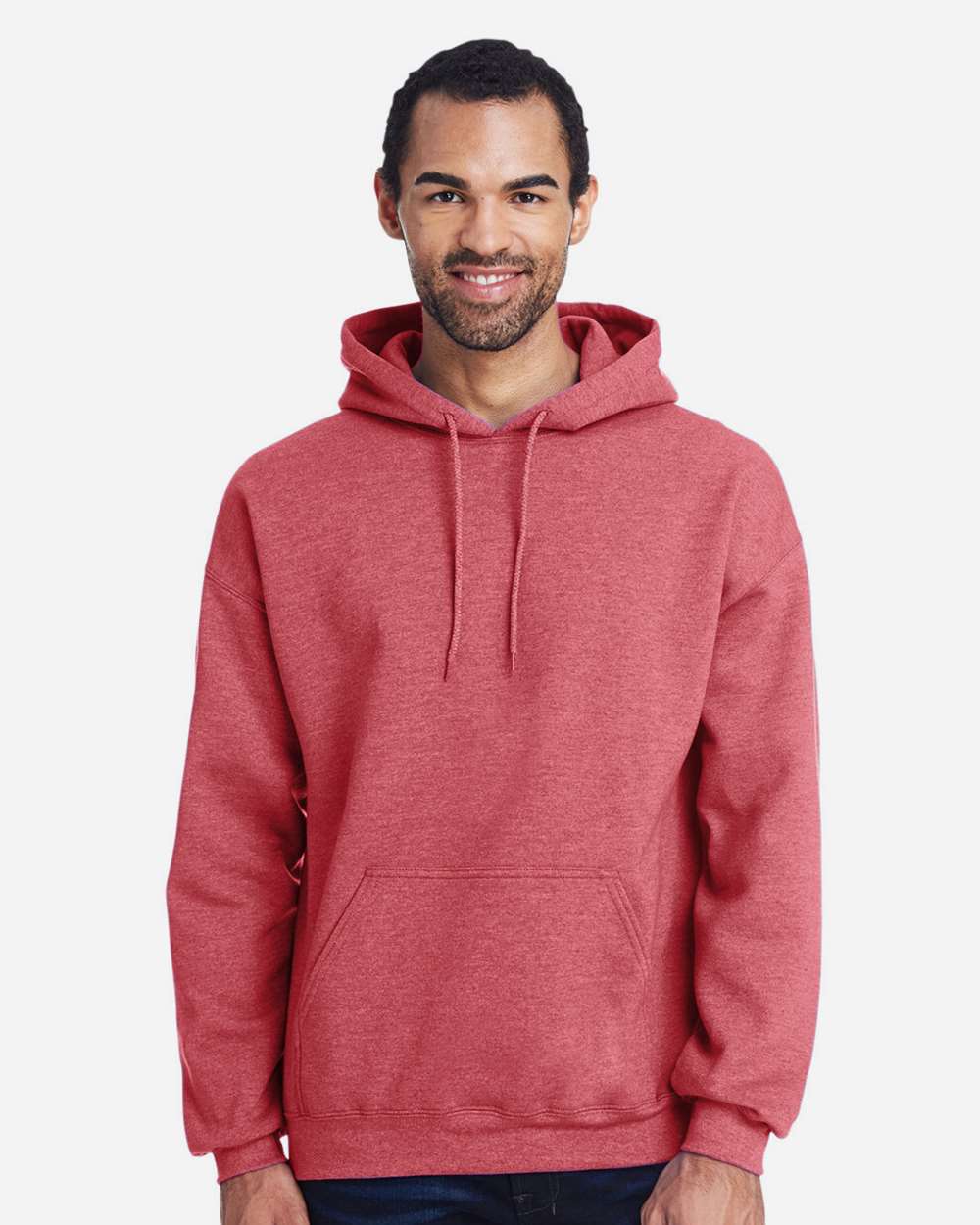 Gildan 18500 — Heather Scarlet Red Front High Model