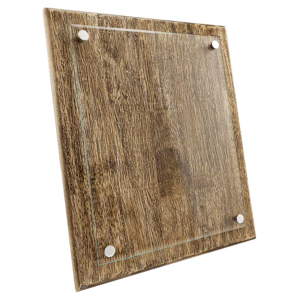 Barnwood Floating Glass Plaque (3 Sizes Available)