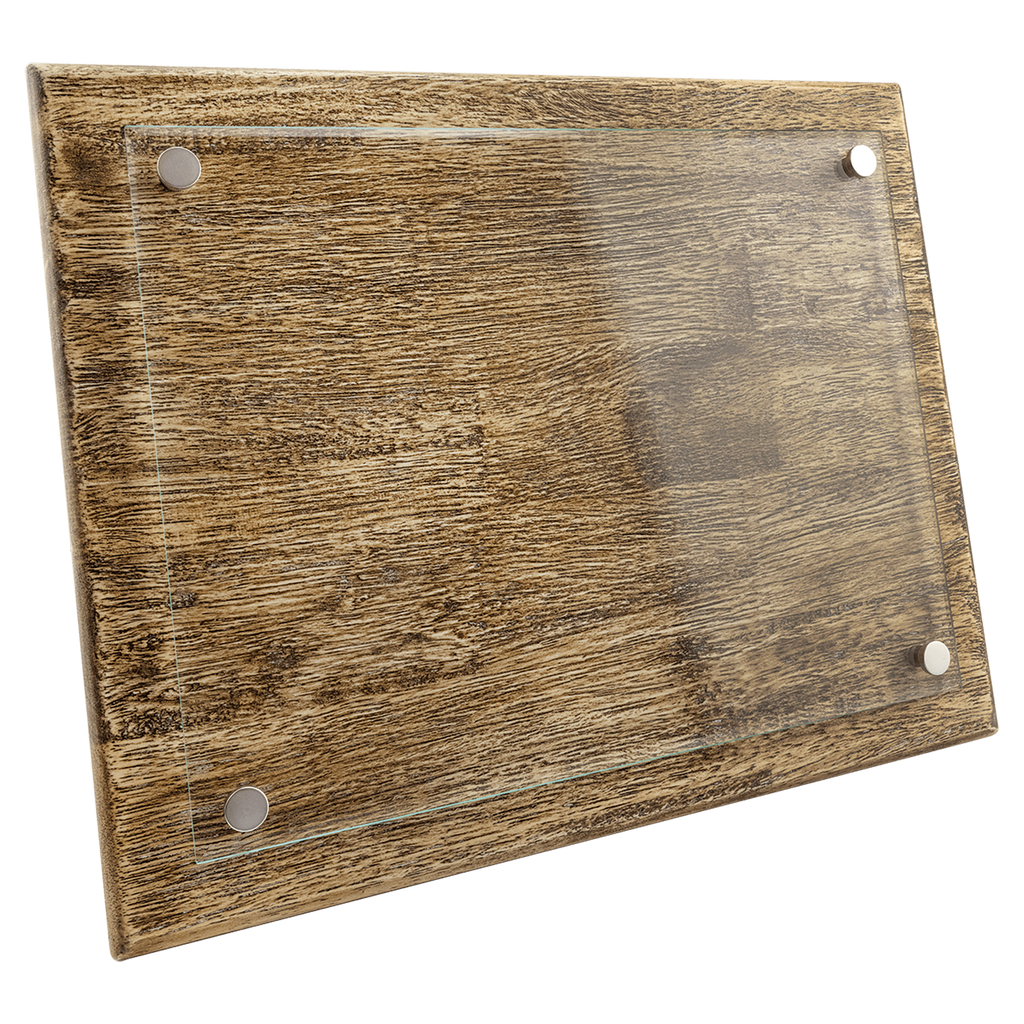 Barnwood Floating Glass Plaque (3 Sizes Available)