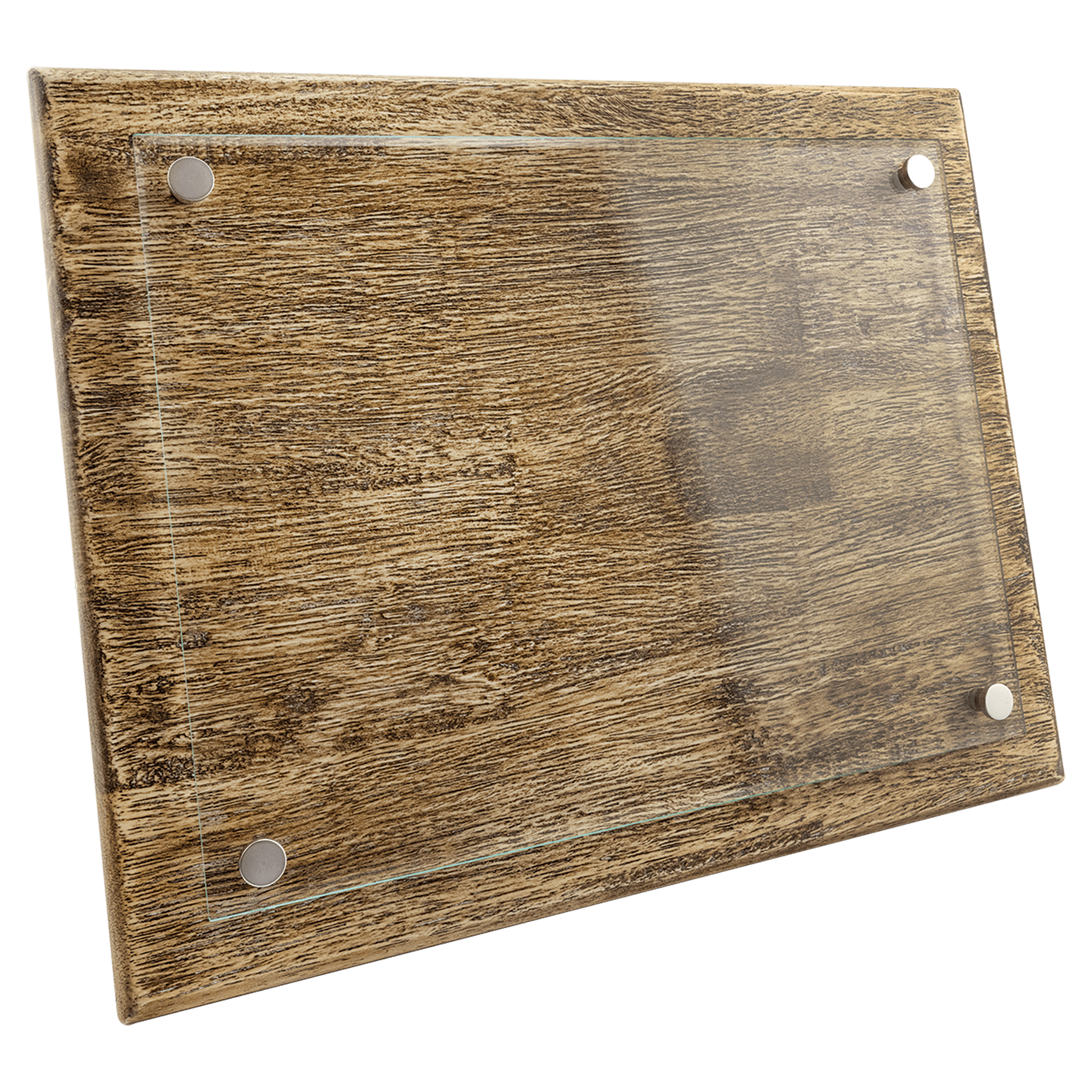 Barnwood Floating Glass Plaque (3 Sizes Available)
