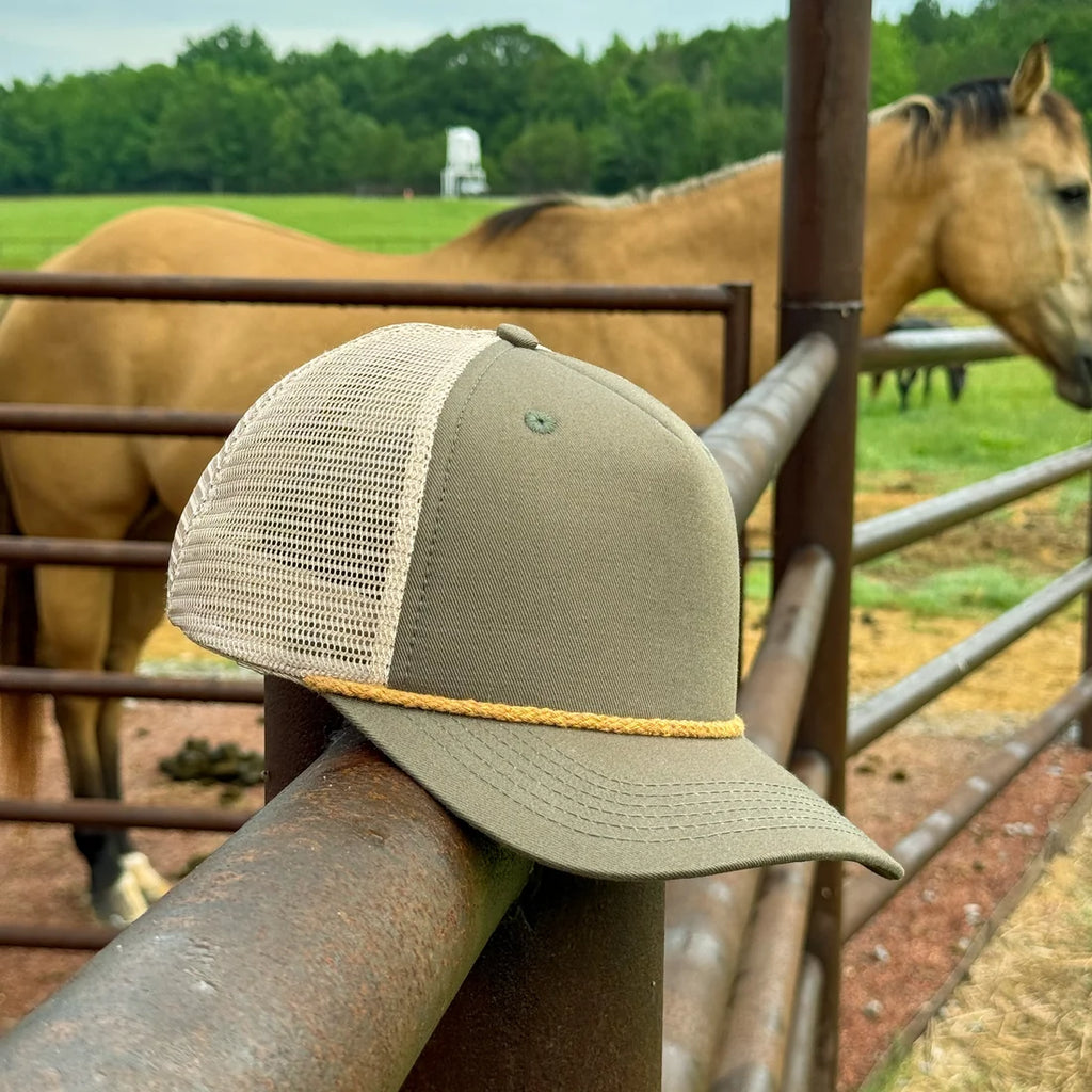 Lost Hat Co Gator & Balsa Ranchero trucker hat lifestyle photo