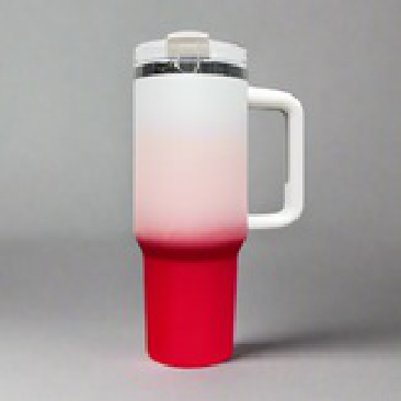 40oz Mirror Black Plated Tumbler - Ombre Red