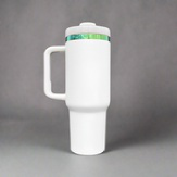 40oz Green/Blue Plated Tumbler - White