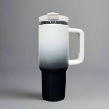 40oz Mirror Black Plated Tumbler - Ombre Black