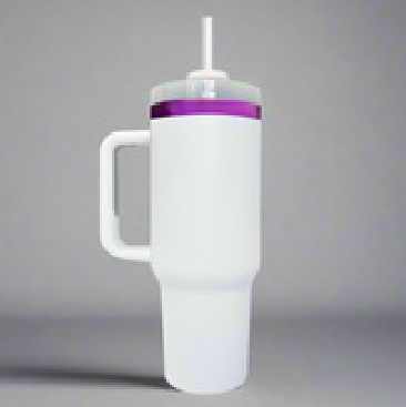40oz Purple/Pink Plated Tumbler - White