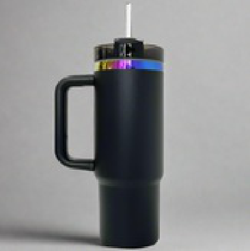 40oz Rainbow Plated Tumbler - Black