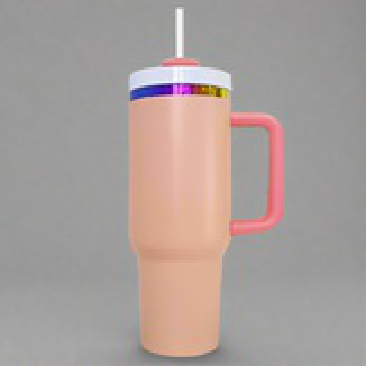 40oz Rainbow Plated Tumbler - Peach