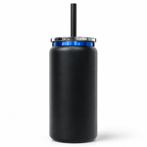 16oz Blue Plated Tumbler - Black