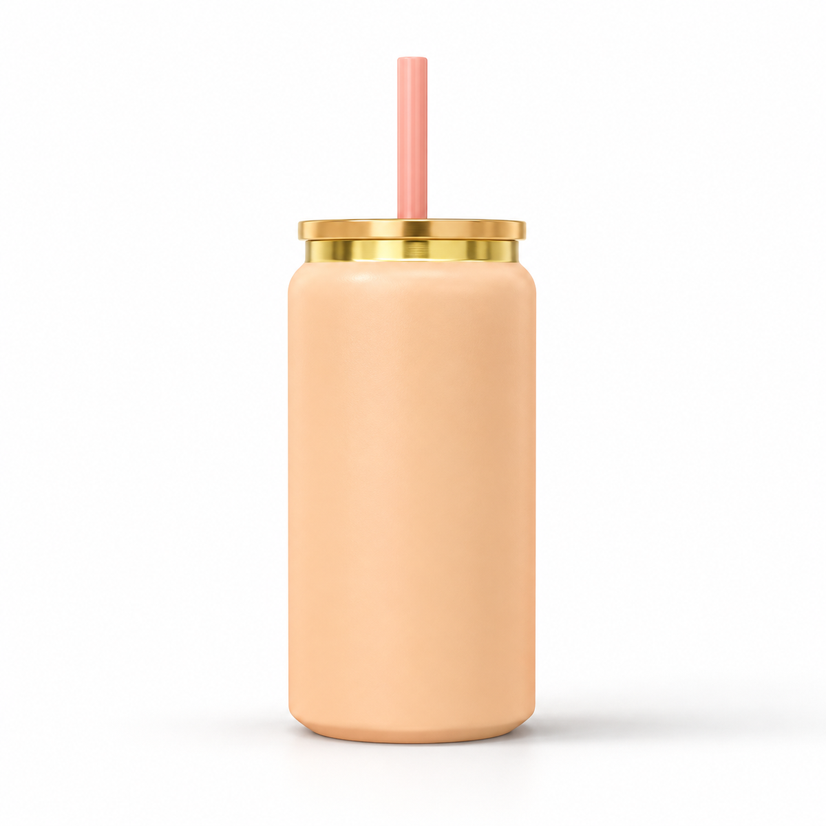 16oz Gold Plated Tumbler - Peach