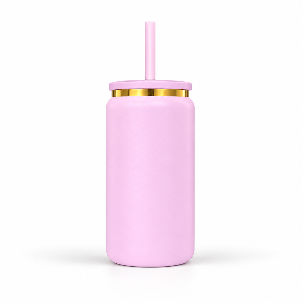 16oz Gold Plated Tumbler - Pink