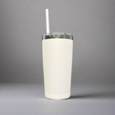 20oz Mirror Black Plated Tumbler - Cream