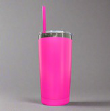 20oz Mirror Black Plated Tumbler - Hot Pink