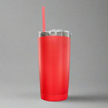 20oz Mirror Black Plated Tumbler - Red