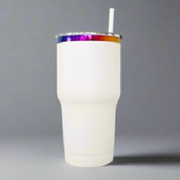 30oz Rainbow Plated Tumbler - Cream