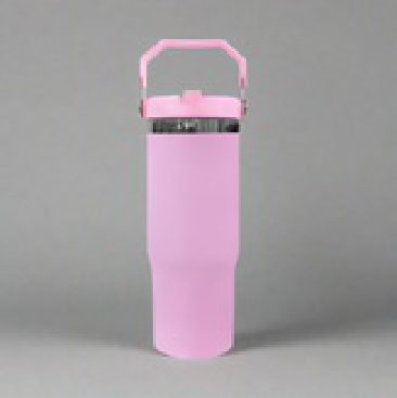 30oz Black Plated Flip Tumbler - Pink