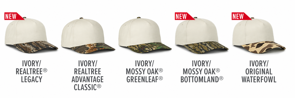 Outdoor Cap OC560 ivory camouflage brim options