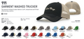 Richardson 111 Garment Washed Trucker catalog and 21 available colors