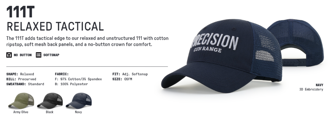 Richardson 111T Relaxed Tactical hat and three colors