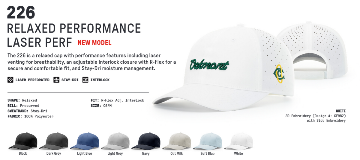 Richardson 226 Relaxed Performance Laser Perf and available colors