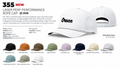 Richardson 355 Laser Perf Performance Rope Cap specifications and 11 color options